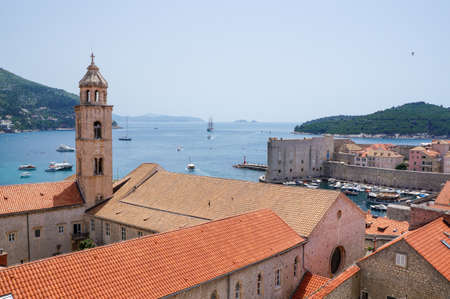 Dubrovnik, Croatia, view at the old town and city fortressの写真素材