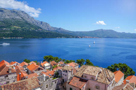 Korcula island in Croatia, Europe. Summer vacation destinationの写真素材