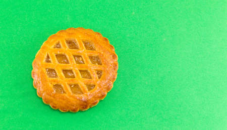 Sweet apple pie round cookie fruit dessertの写真素材