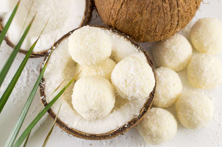 Coconut cookies in a fresh fruit made bowl