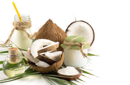 Coconut products with fresh fruit milk and oil