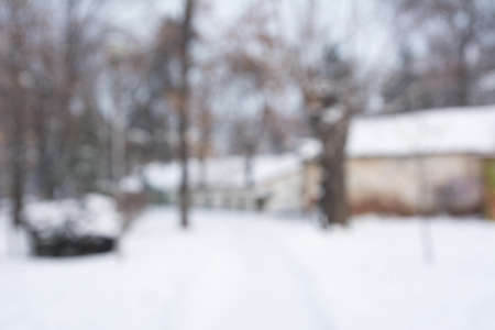 Winter scene blurry abstract backgroundの写真素材