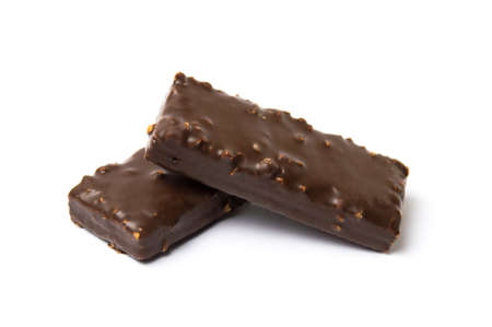 Chocolate wafers dessert isolated on white backgroundの写真素材