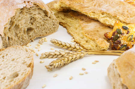 Homemade shaped bread and pastry on the table