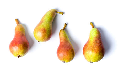 Fresh pears fruit isolated on white backgroundの写真素材