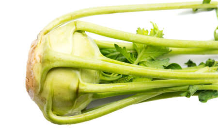 Kohlrabi isolated, healthy vegetable,can be eaten raw or cookedの写真素材