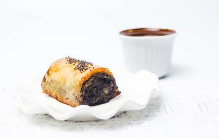 Baklava, traditional eastern dessert slices on a plateの写真素材