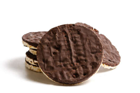 Chocolate covered corn plates snack dessertの写真素材