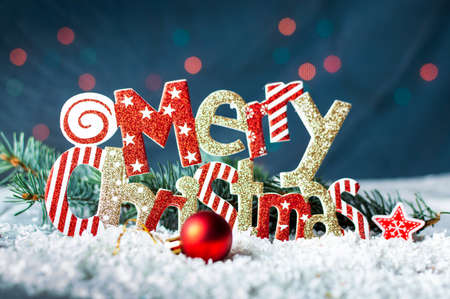 Merry Christmas festive background card, winter holidaysの写真素材