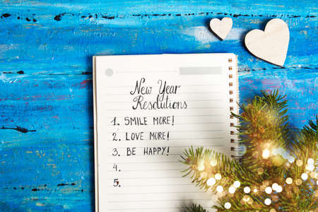 Christmas decorations with fir tree and copy space background