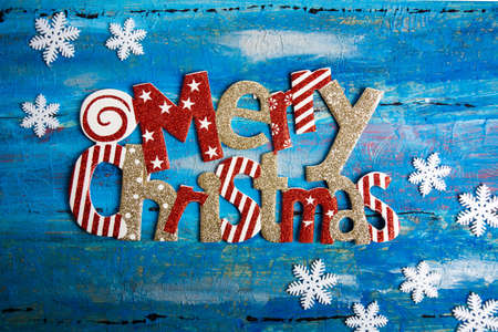 Merry Christmas festive background card for winter holidaysの写真素材
