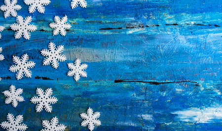 Christmas blue abstract background card with decorations