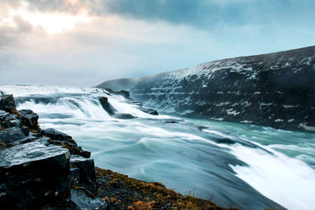 Stunning Gullfoss Falls in southwest Iceland on a Golden circle route