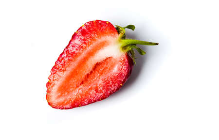 Fresh raw strawberry on white background isolated