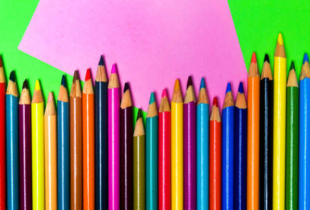 Colorful pencils on creative abstract background rowの写真素材