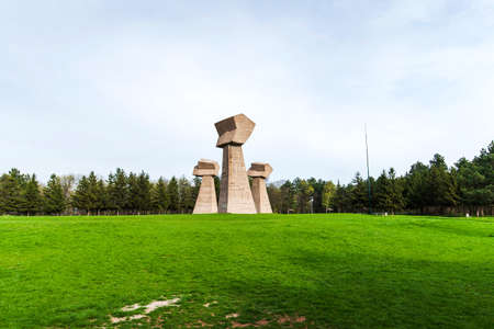 Bubanj memorial park during spring in Nis, Serbia