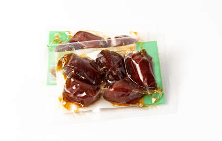 Arabic dates in small package for Ramadan close upの写真素材