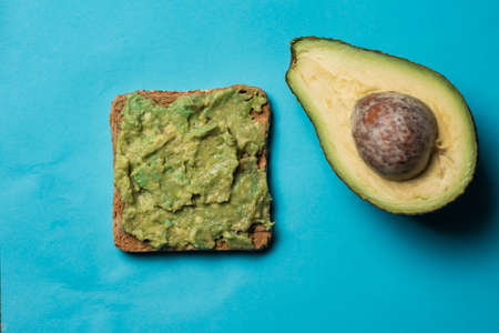 Freshly cut avocado on clean surface