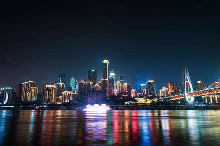 Chongqing, China - July 24, 2019: Skyline view of Chongqing skyline rising over Yangtze river in Chinaのeditorial素材