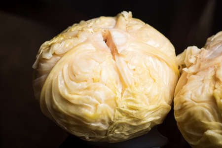 Sour cabbage on a table for a winter saladの写真素材