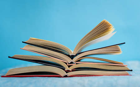 Pile of books for reading with copy space, education abstractの写真素材