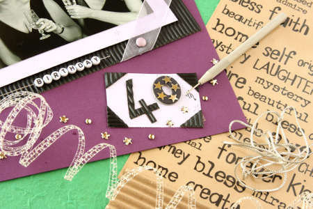 A selection of scrapbooking / craft materials