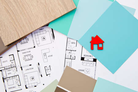 red house icon, house drawings and samplesの写真素材