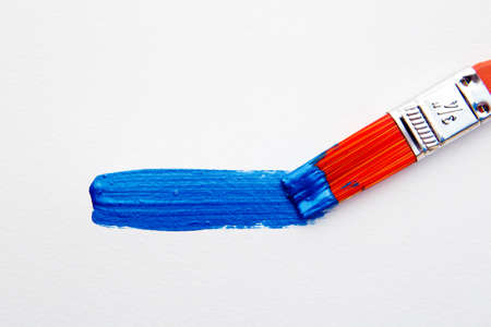 Art - Paint and brush on white backgroundの写真素材