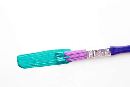 Art - Paint and brush on white backgroundの写真素材