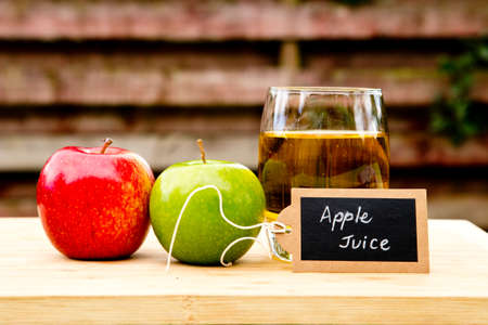 Apple Juice - outdoor backgroundの写真素材