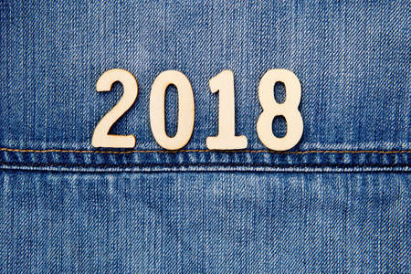 Denim 2018 - numbers on blue denim background