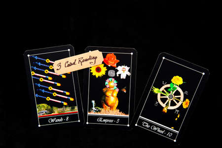 Tarot - 3 Card readings with deck of Tarot cardsの写真素材