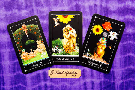 Tarot - 3 Card readings with deck of Tarot cardsの写真素材