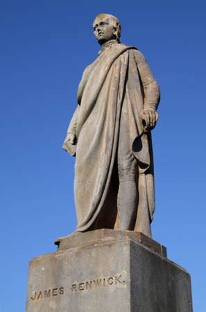 Statue of the 17th century Covenanting minister and field preacher James Renwick in Stirling Valley Kirkyard. Renwick objected strongly to state control over the Scottish church and, like other dissenting churchmen of his era, was ultimately executed. Statue of the 17th century Covenanting minister and field preacher James Renwick in Stirling Valley Kirkyard. Renwick objected strongly to state control over the Scottish church and, like other dissenting churchmen of his era, was ultimately executed.