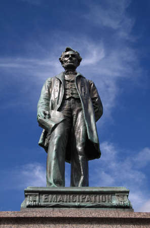 Monument erected in 1893 in the Old Calton burial ground in Edinburgh featuring Abraham Lincoln and...