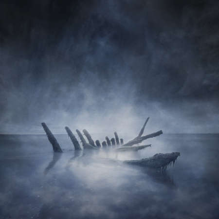 Sunken Boat Remainsの写真素材