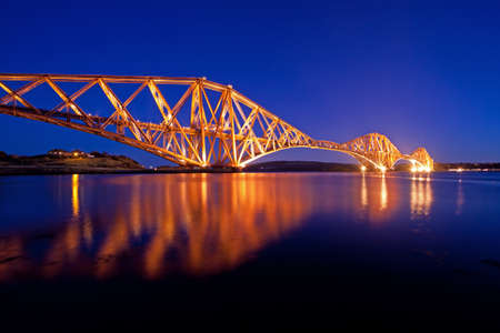 The Forth Rail Bridge, Firth of Forth, Edinburgh, Scotlandの写真素材