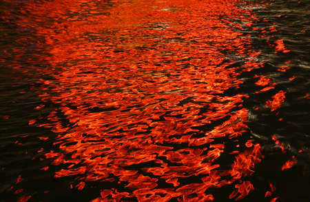 This is the reflection of Light in the Water, this was captured in Dubai Creek.の写真素材