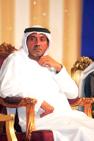 DUBAI - UAE - Jan 17 2012: Sheikh Ahmed bin Saeed Al Maktoum, Chairman and CEO of Emirates Airlines attending a school function, on Jan 17 in Dubai.のeditorial素材