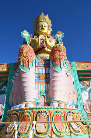 Sitting buddha statue. Diskit Monastery. Nubra valley travel. Ladakh monasteryの写真素材