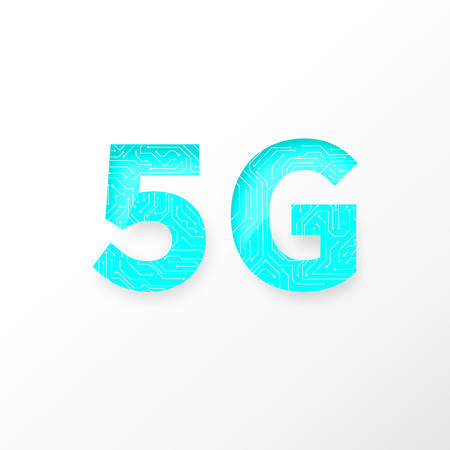 5G network connection simple vector paper cut vector designのイラスト素材