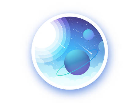Illustration of ringed planet in the solar systemのイラスト素材