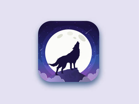 Wolf howling in the moonlightのイラスト素材