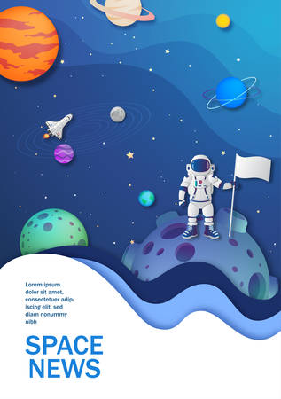 Space News, astronaut who explored the new planetsのイラスト素材