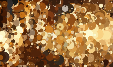 Abstract background with circles in brown and beige colors. Vector illustration.のイラスト素材