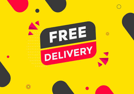 Free delivery vector illustration. Sign icon banner. Web template free delivery text.のイラスト素材