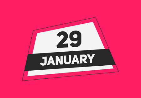 January 29 text calendar reminder. 29th January daily calendar icon templateのイラスト素材