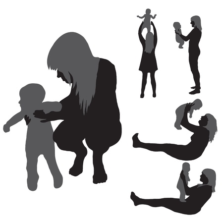 mother with her child funのイラスト素材