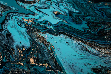 Blue lagoon - ABSTRACT ART. Beautiful marble effect. Luxury and natural.の写真素材