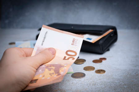 European currency, banknotes and coins. Business and finance. Economy and banking in Europe.